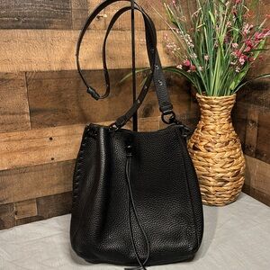 Rebecca Minkoff Black Pebble Leather Convertible Crossbody